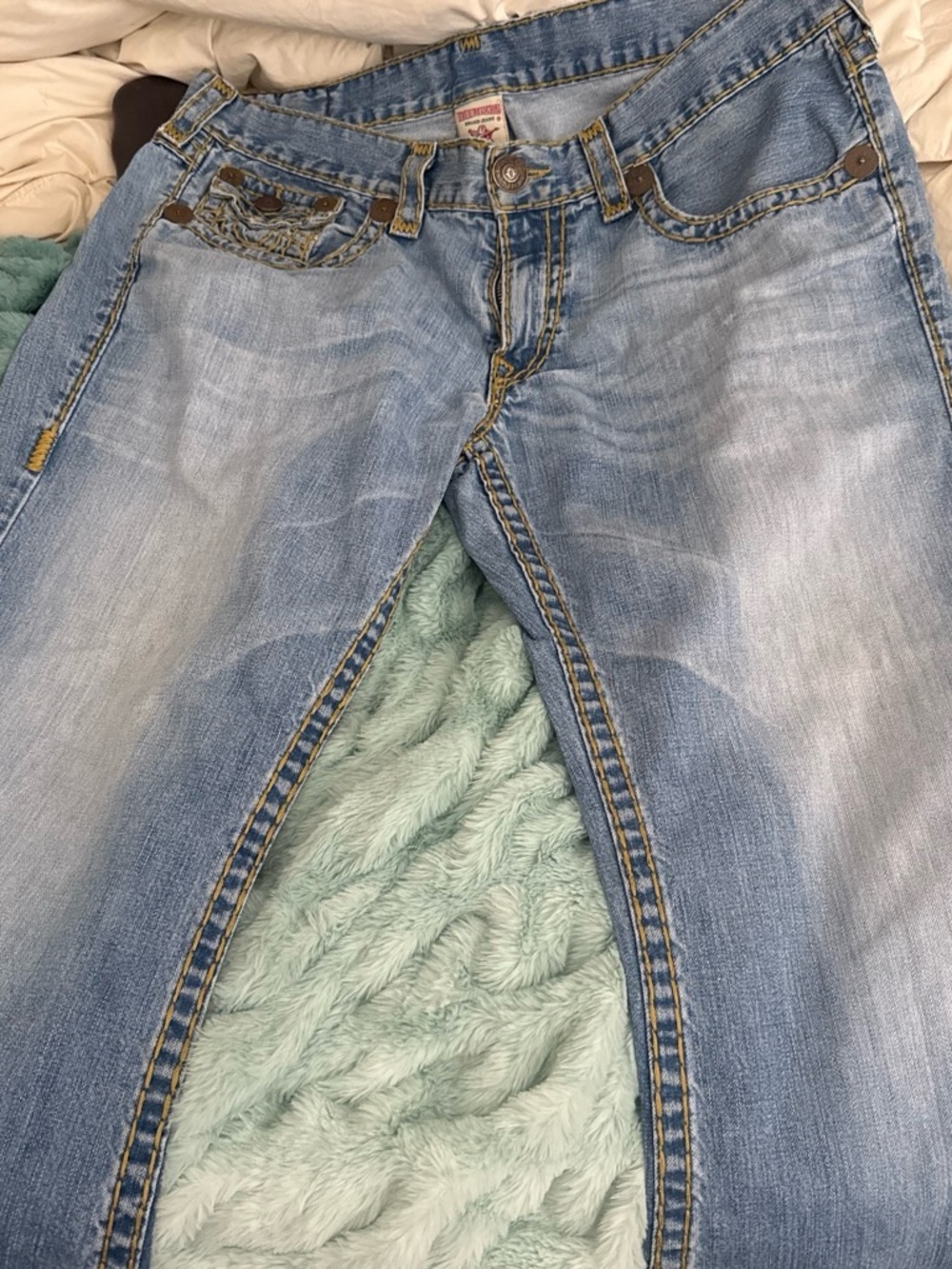 True Religion Men’s Light Blue Slim Straight Jeans